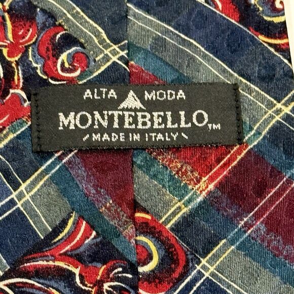 Alta Moda Montebello 100% Silk Men's Necktie Made in Italy Multicolor - Picture 6 of 15